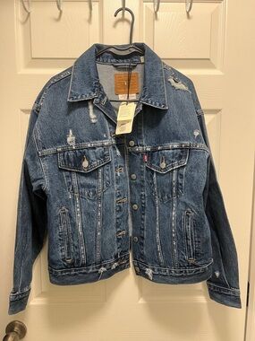 Levi's Distressed Dark Blue Denim Jacket